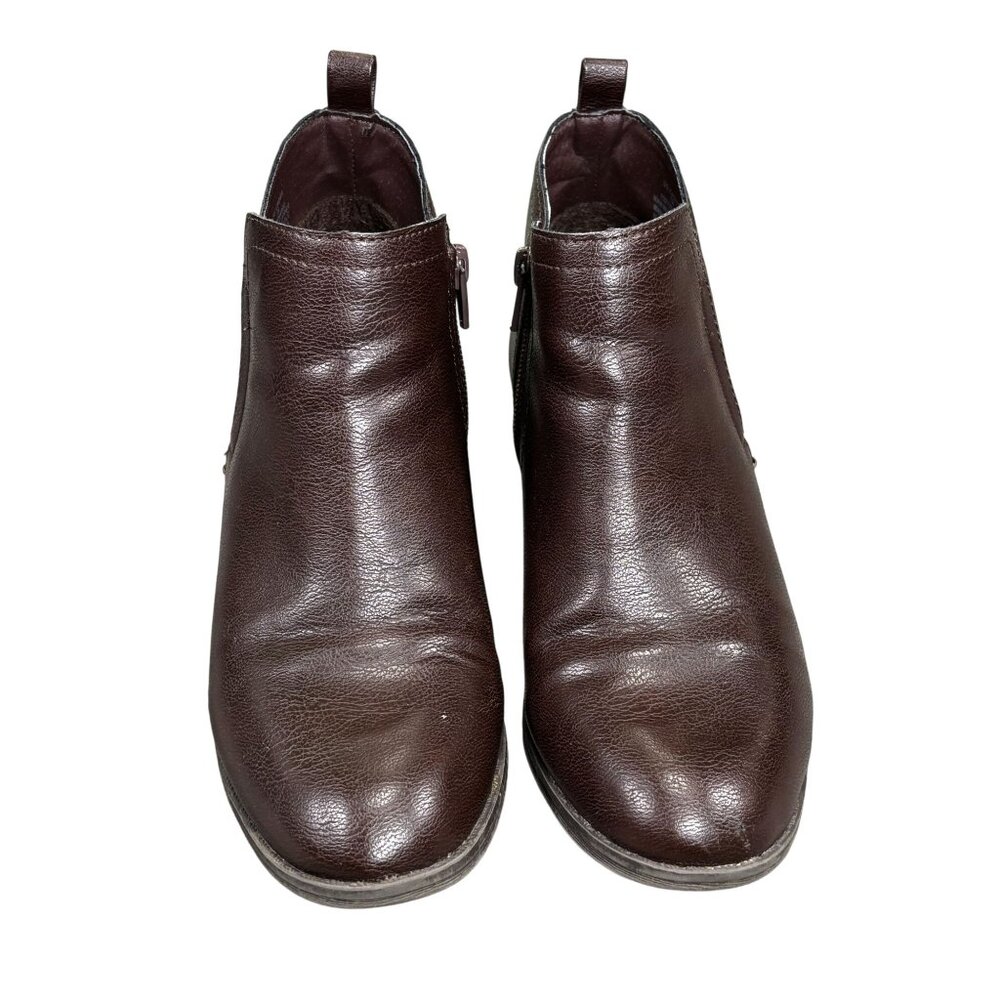 Sun + Stone Womens Brown Ankle Boots SS Cadee 7M Man-Made Upper & Sole